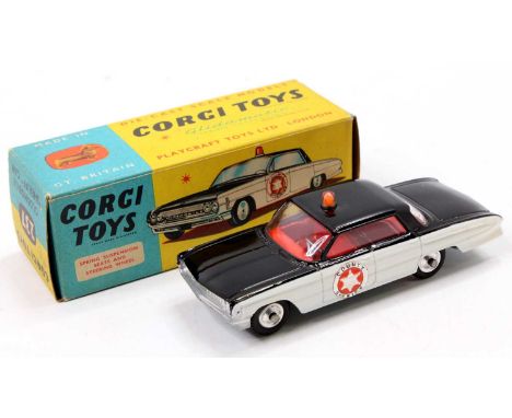 Corgi Toys No. 237 Oldsmobile Sheriff car, comprising of black &amp; white body with red interior with County Sheriff sticker