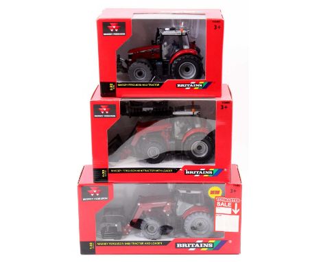 Britains 1/32nd scale Massey Ferguson Tractor Group, 3 examples to include No.42898A2 MF 6613 Tractor, a No.43082A1 MF 6616 T