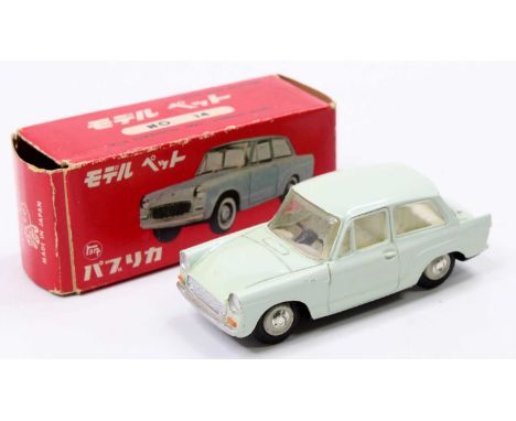 Asahi Toys ATC (Model Pet) 1/42nd scale No. 14 Publica comprising an off-white body, with an ivory interior, with a matt blac