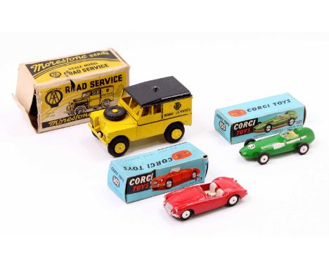 A collection of mixed boxed vintage diecast to include a Corgi Toys No. 302 MGA sports car, a No. 150 Vanwall Formula One Gra