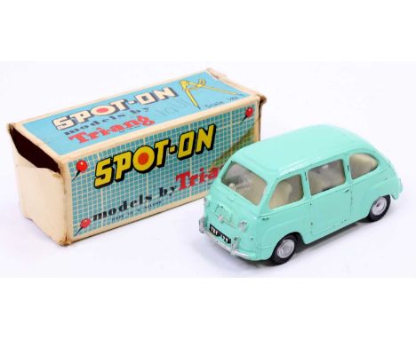 Spot On Triang No.120 Fiat Multipla, light blue body with cream interior, spun hubs, in the original card box, box missing on