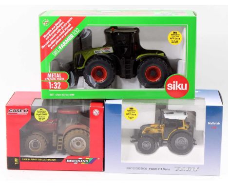 Britains, Schuco and Siku 1/32nd scale boxed tractor group, 3 boxed examples to include Britains April 2011 Spalding Model Sh