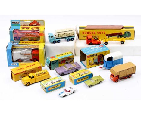 A mixed collection of Matchbox, Dinky and Corgi Toys, with examples including a Matchbox King Size K1 Foden 8 Wheel Tipper Tr