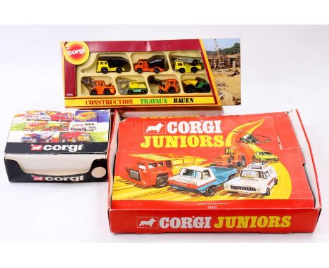 2 Corgi Junior's retailers counter top boxes with reference numbers E4521, and E4601 - both with contents, together with a bo