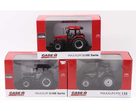 Universal Hobbies 1/32nd scale CASE IH boxed tractor group, 3 examples to include CIH-UH4222 CASE IH Maxxum Maxxtrac 5150 Pro