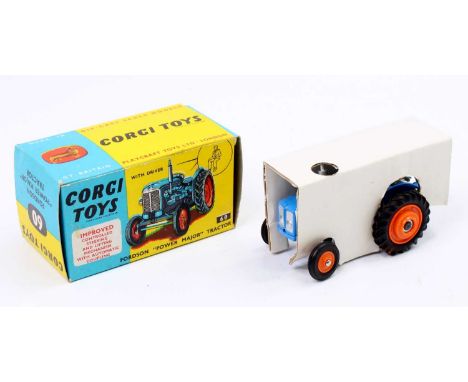 Corgi Toys No. 60 Fordson Power Major Tractor - blue body, silver grille &amp; lights with driver figure, sold in the origina