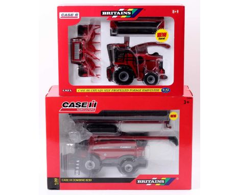 Britains 1/32nd scale boxed CASE Combine and Forage Harvester Group, 2 examples to include No.42884 CASE IH Combine 8230 and 