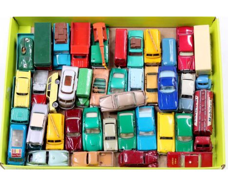 A tray containing Matchbox Lesney 1-75's miniatures with examples including No. 27 Cadillac Sixty Special, No. 53 Aston Marti