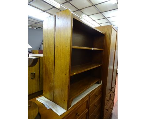 Pair of four shelf bookcases