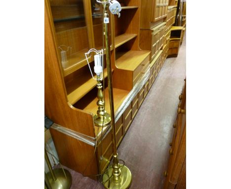 Brass effect standard lamp and a brass effect table lamp E/T