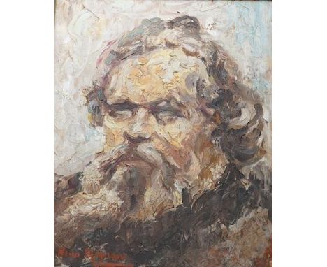 Nino Amisani, impasto oil on board, Portrait of a bearded gentleman, signed, 38 x 31cm. Condition - good