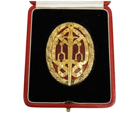 Tennis Interest. A Knights Bachelor Badge, silver gilt and enamel breast badge engraved to Sir Herbert Wilberforce, Knight, C