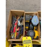 (2) Boxes of Screw Drivers, Tape Measures, Flat Bars, & Drivers