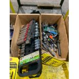 (3) 3/8" Socket Sets, Hex Bit Sockets, & Box of Assorted Nut Drives, Bits, & Misc