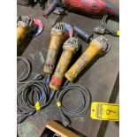 (3) Dewalt 4 1/2" Electric Angle Grinders, 1,000 rpm