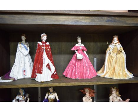Four Royal Worcester Limited Edition figures, comprising: 'Her Royal Highness Princess Margaret in her Coronation Robes'; 'In