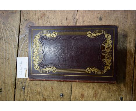 Books: a circa 1820 manuscript and illustrated small album, gilt edges, bound in red leather.   Condition Report:  Hand writt