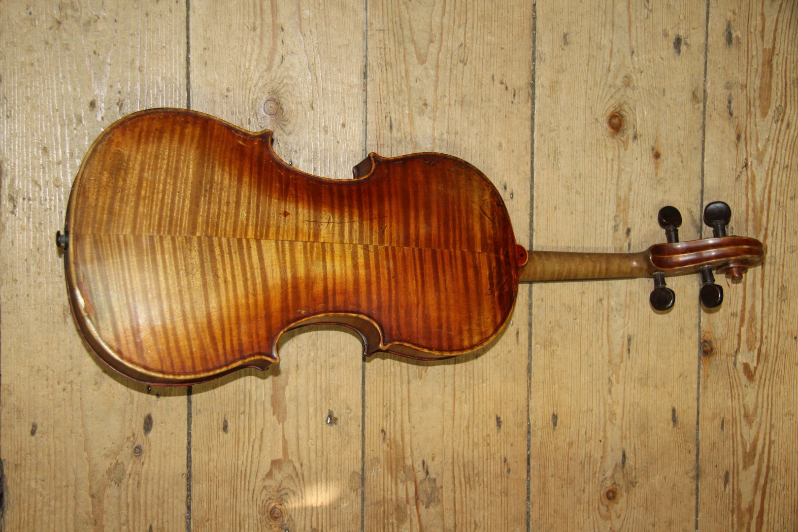 An antique Continental violin, with 14 inch back.