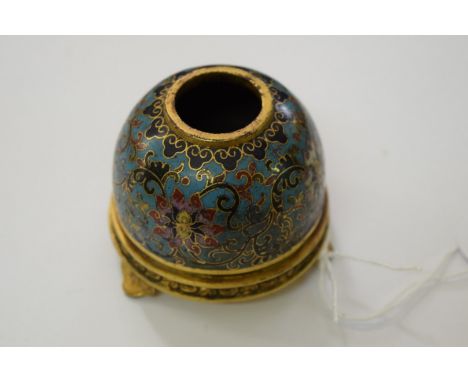A Chinese cloisonne enamel brush washer, Qianlong four character mark, 5cm high.   Condition Report:  No visible signs of dam