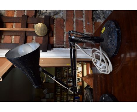 A Herbert Terry anglepoise magnifier; together with another anglepoise lamp.