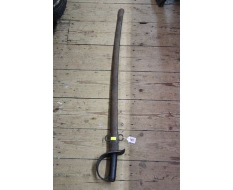 A 19th century sword and steel scabbard.   Condition Report:  blade length is 87cm. 