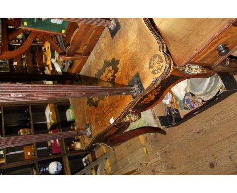 A late 19th century French marquetry card table, with gilt brass mounts, 91cm wide. 