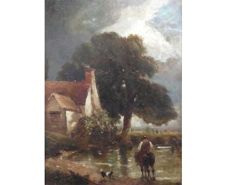 After John Constable (1776-1837) - Willy Lott's Cottage, oil on panel, indistinctly signed lower right, 40 x 29.5cm 