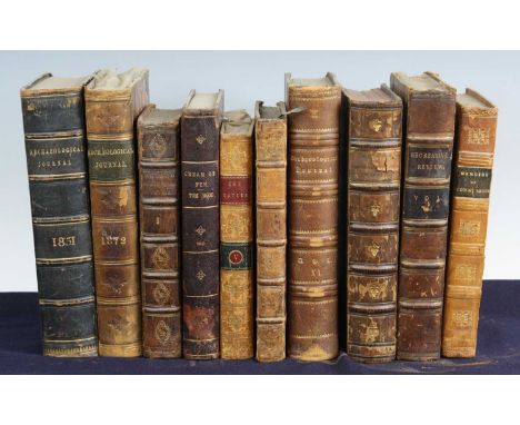 A collection of 18th century and later leather bindings to include Anon: The Annual Register, Or A View Of The History, Polit