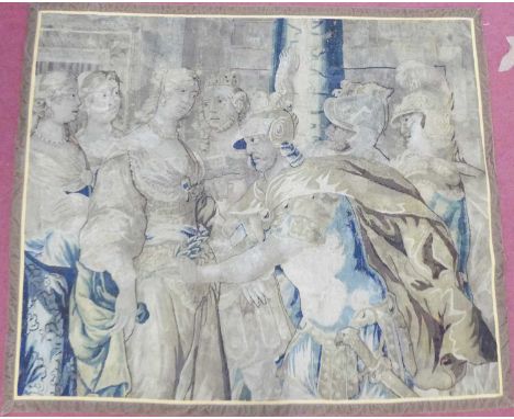 In the manner of Isaac Moillon (1614-1673) - a Franco-Flemish tapestry panel, 17th or early 18th century, allegorical figure 