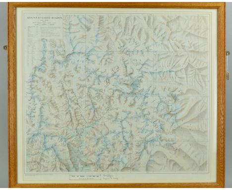 MOUNT EVEREST REGION, a Royal Geographical Society scale 1:100000 colour map, printed by Cook, Hammond &amp; Kell Ltd, circa 