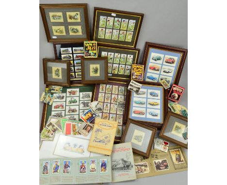 A MISCELLANEOUS COLLECTION OF FRAMED CIGARETTE CARD COLLECTION, (12) from Golden era, Player's cigarettes and Will's, also in