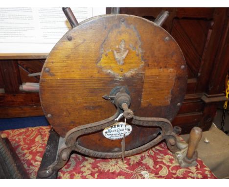 A Victorian 'Kents' patented knife cleaner with original ceramic plaque