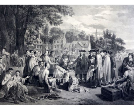 After Benjamin West (American, 1838-1820)lithographPenn's Treaty with the Indians at Shackamaxon12.5 x 16.5in.