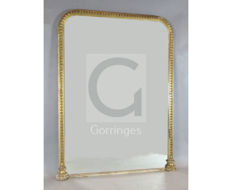 An early Victorian giltwood console pier table and pier glass ensuite, both with a repeating diamond design to the framework,