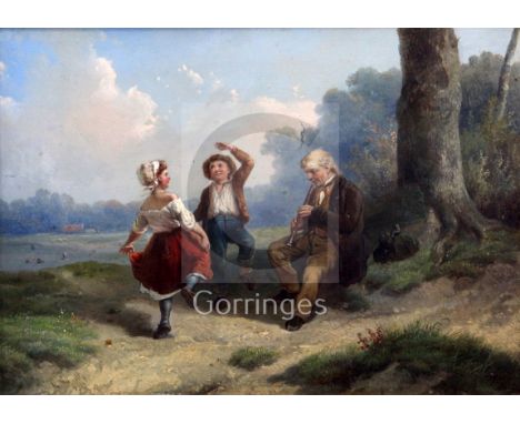 Robert Favelle (Dutch, 19th)pair of oils on wooden panelsThe dancing lesson and Children playing with chickenssigned9.75 x 13