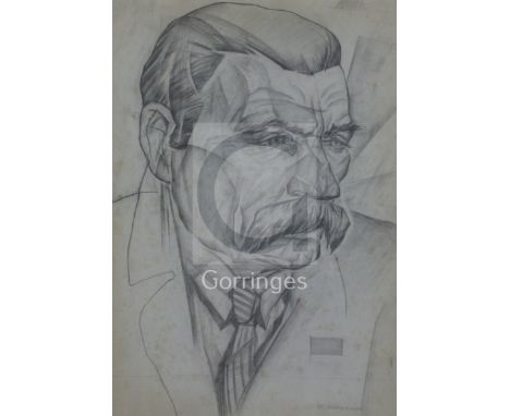 Attributed to Yuri Annenkov (1890-1974)pencil drawingPortrait of Maxim Gorkyinscribed in pencil16.25 x 11.5in.