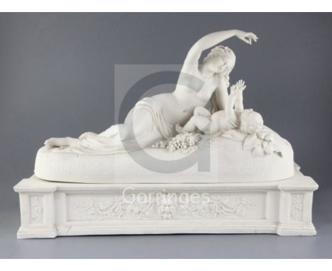 A large Copeland parian figure group, Ino and the Infant Bacchus, after J.H. Foley, c.1851, impressed factory mark, with a se