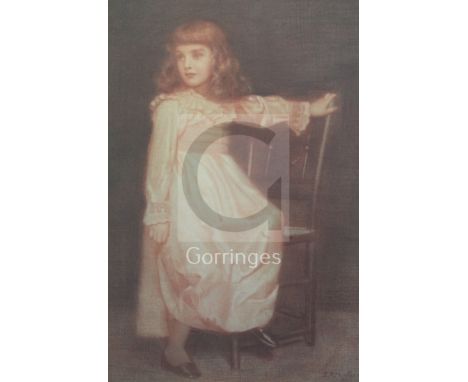 Edward Robert Hughes R.W.S. (1851-1914)sanguine chalkPortrait of a child standing beside a chairsigned and dated 189427.5 x 2
