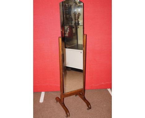 Oak framed chevel mirror