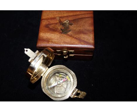 Boxed brass compass London