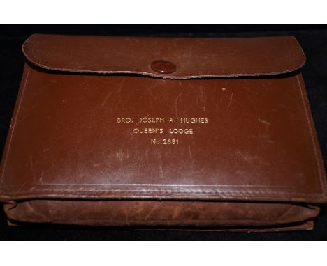 Masonic leather pouch &amp; sash 