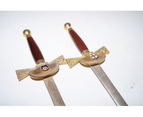 Pair of Wilkinson swords commemorating Edinburgh &amp; London with etch decoration 