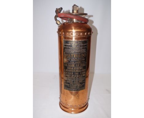 Vintage copper fire extinguisher full 