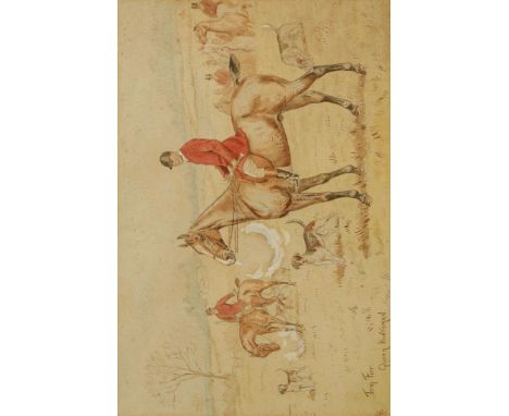 H.G JALLAND (1888-1908) "Tom Whitemore", monogrammed and signed lower right, watercolour, 135" x 19", and one other hunting s