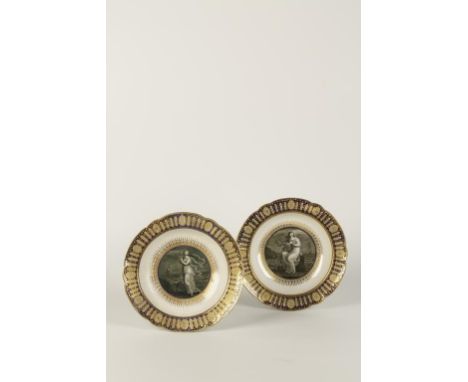 A PAIR OF WORCESTER PORCELAIN SOUP BOWLS from "The Celebrated Hope" service ordered by The Duke of Clarence and decorated by 