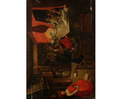 FLEMISH SCHOOL, 16th century (?) After Jan Brueghel the Elder (1568-1625) The Dormition of the Virgin in a painted architectu