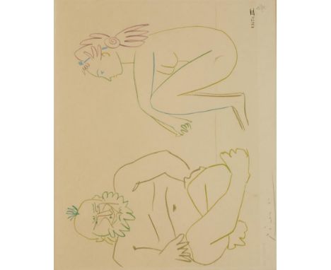•PABLO PICASSO (1881-1973) Figurative studies, two coloured lithograph prints each signed and numbered 50/70 in the margin an