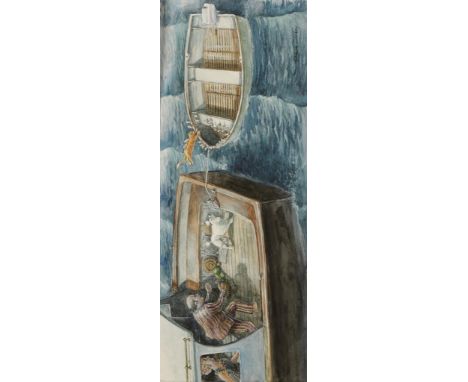 •GRAHAM OAKLEY (bn.1929) Rescuing the fossil, illustration from the book 'The Church Mice take a break', signed lower left, w