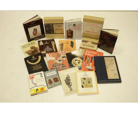 THE BUSHELL COLLECTION OF NETSUKE, 3 vols. of auction catalogues, and a collection of similar volumes on netsuke and Japanese
