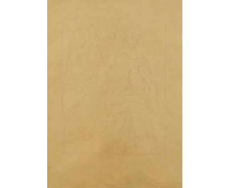 •AFTER PABLO PICASSO (1881-1973) Polyxena beheaded by Neoptolemus in the tomb of Achilles, lithograph, 31" x 23"